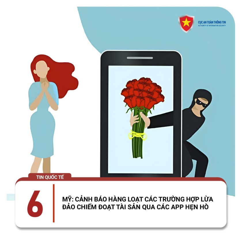 MỸ: CẢNH BÁO HÀNG LOẠT CÁC TRƯỜNG HỢP LỪA ĐẢO CHIẾM ĐOẠT TÀI SẢN QUA CÁC APP HẸN HÒ